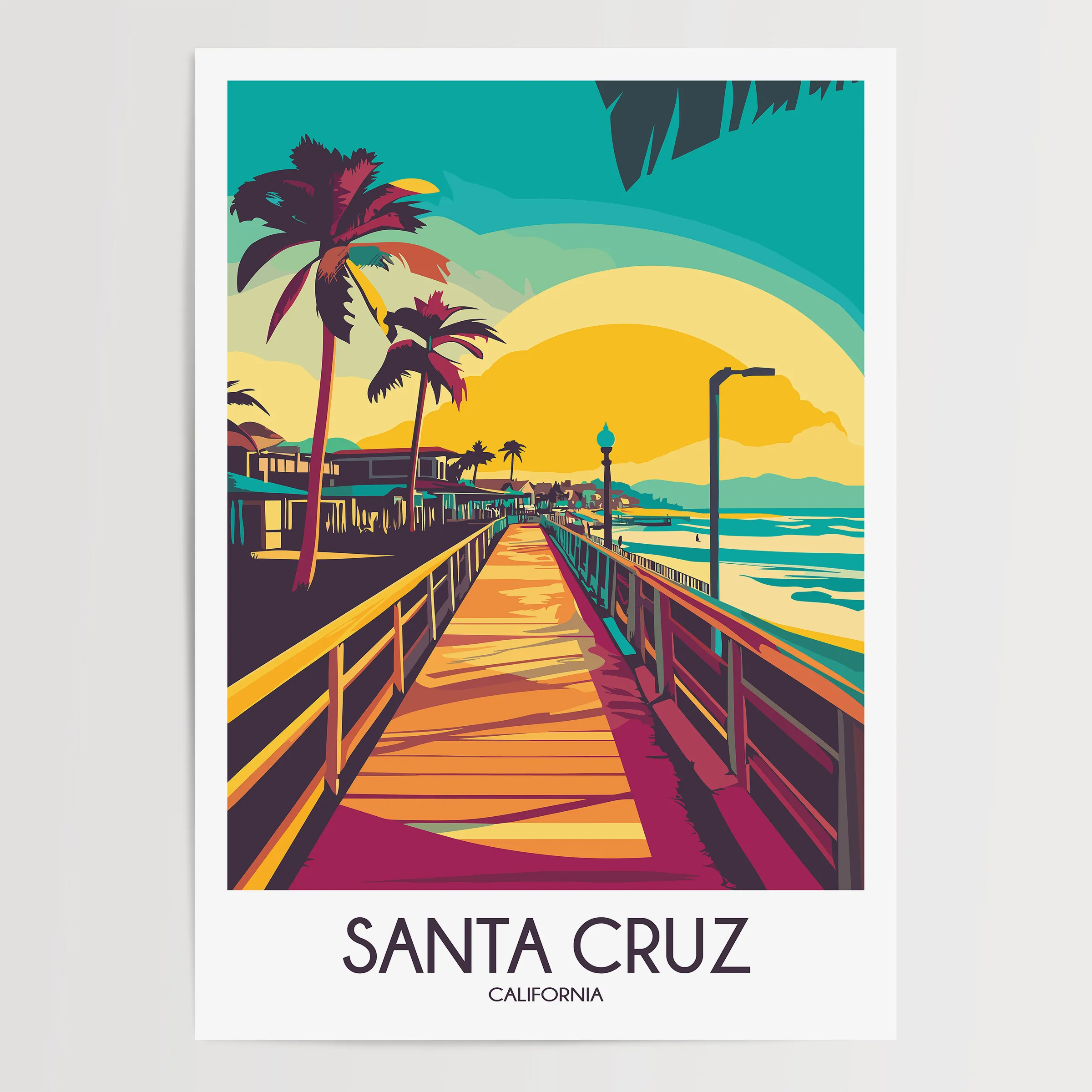 Santa Cruz Vintage Style Print