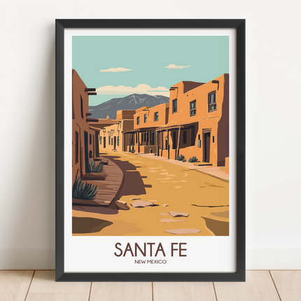 Santa Fe Retro Travel Illustration