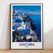 Santorini Modern Travel Poster