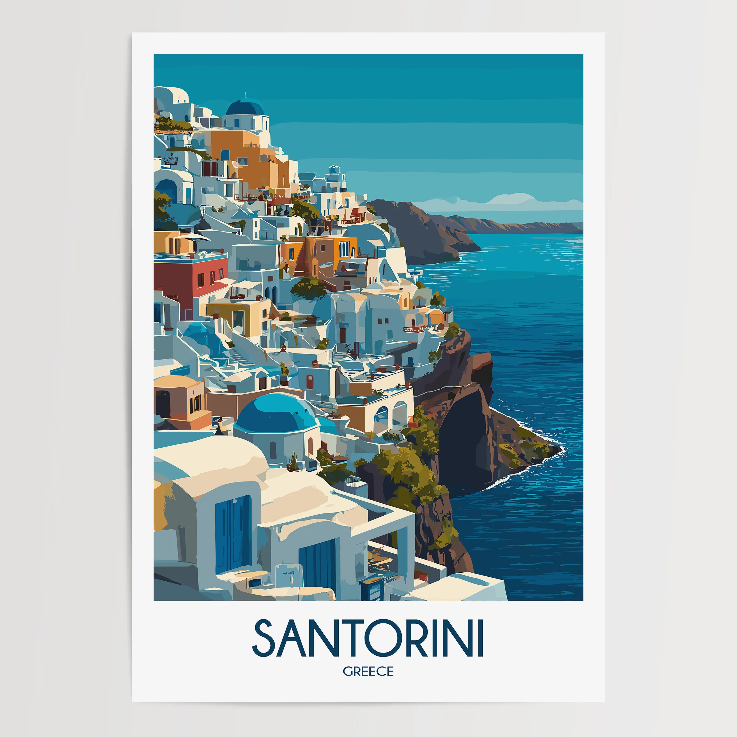 Santorini Scenic Landscape Art
