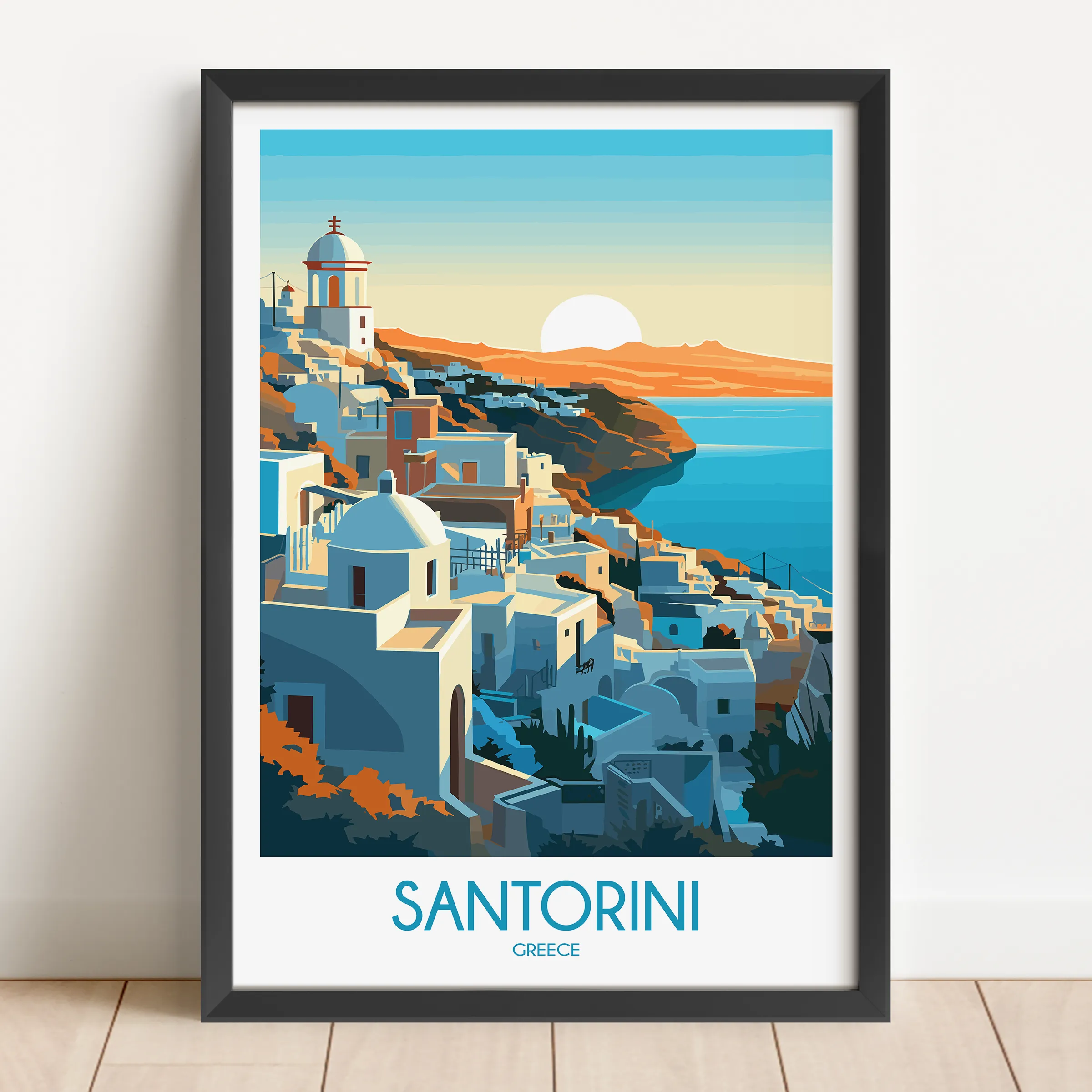 Santorini Scenic Landscape Art