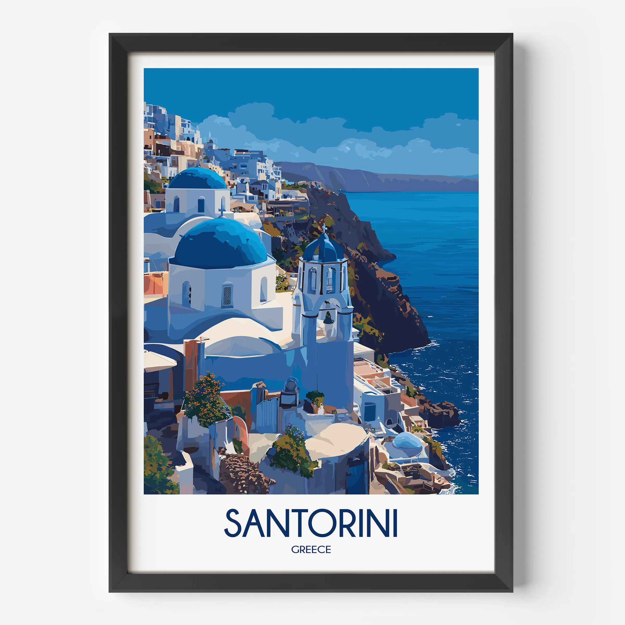 Santorini Souvenir Poster Print
