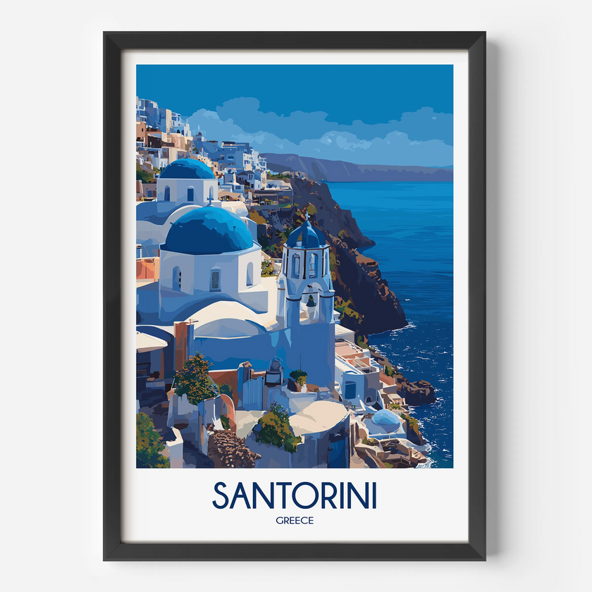 Santorini Souvenir Poster Print