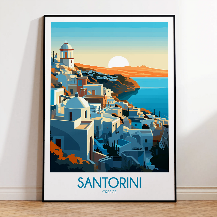 Santorini Souvenir Poster Print