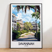 Savannah Retro Travel Illustration