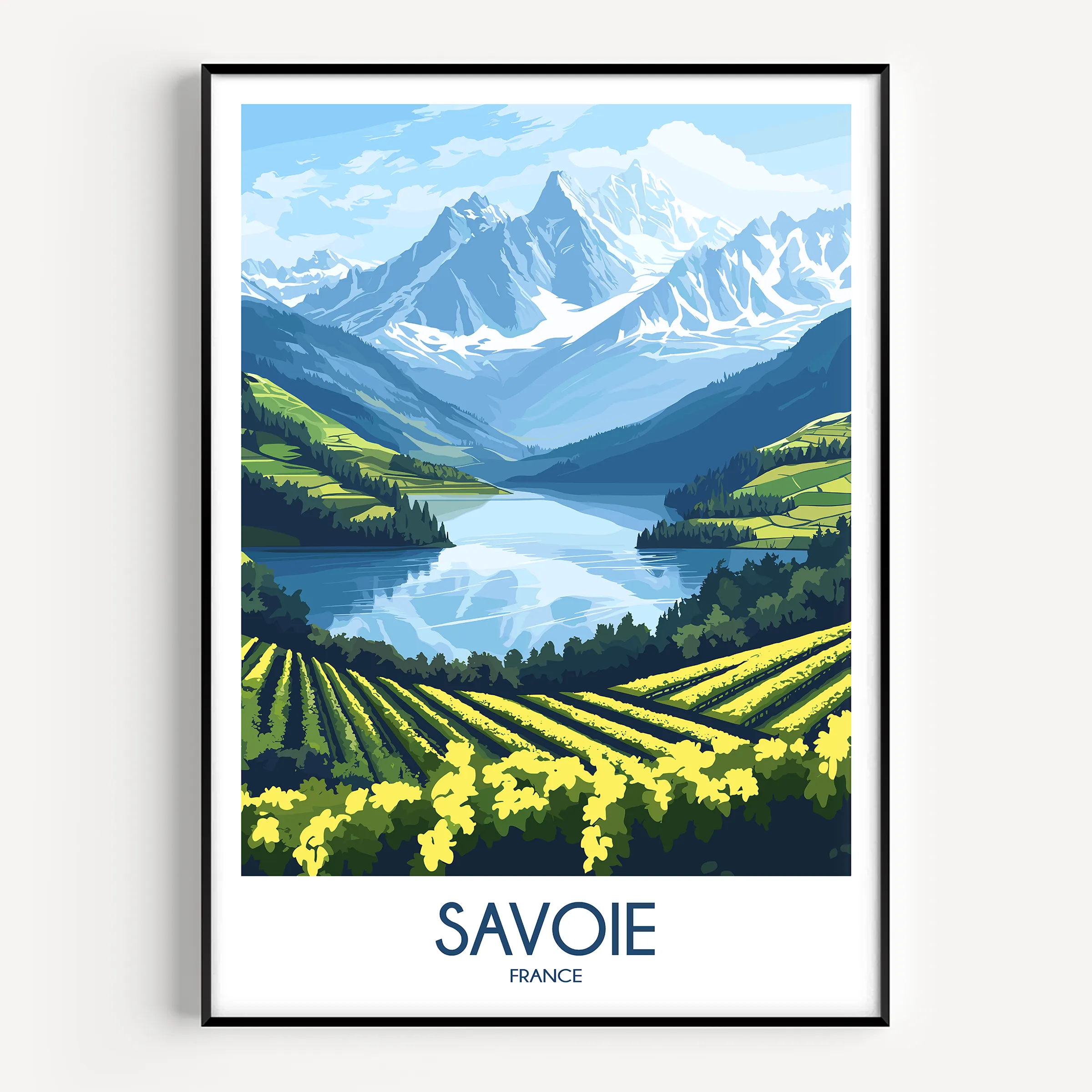 Savoie Retro Travel Illustration