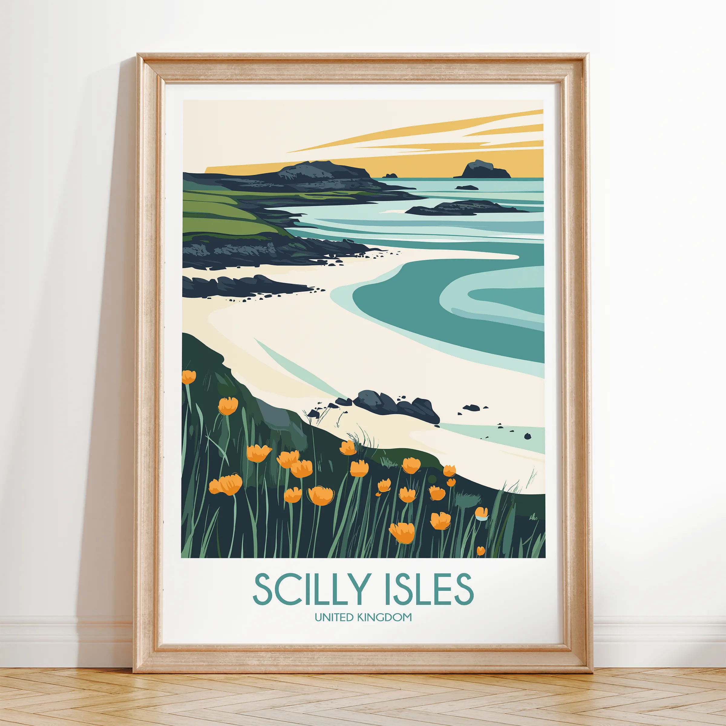 Scilly Isles Modern Travel Poster