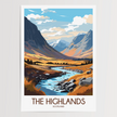 Scotland Highlands Modern Travel Poster