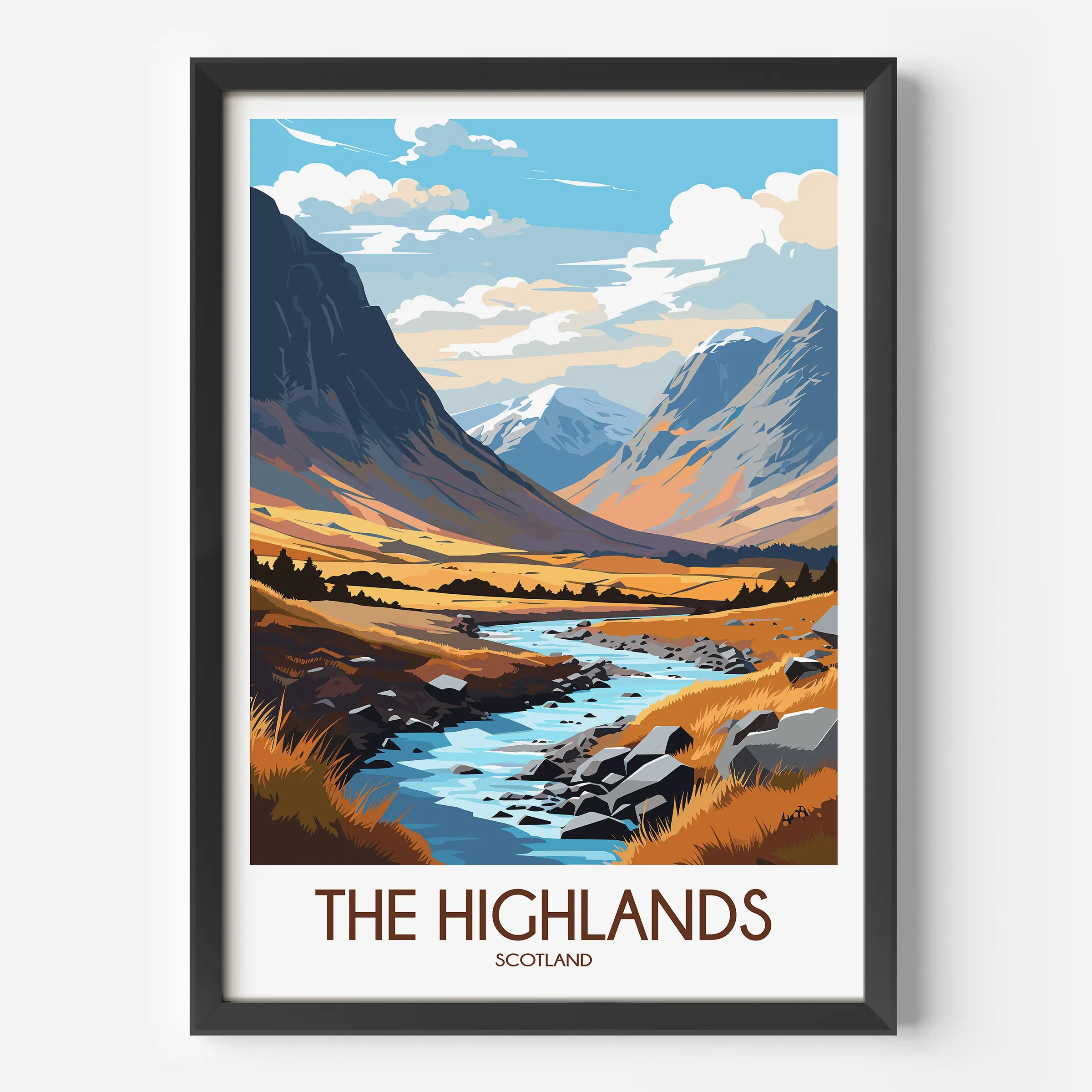 Scotland Highlands Vintage Style Print