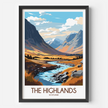 Scotland Highlands Vintage Style Print