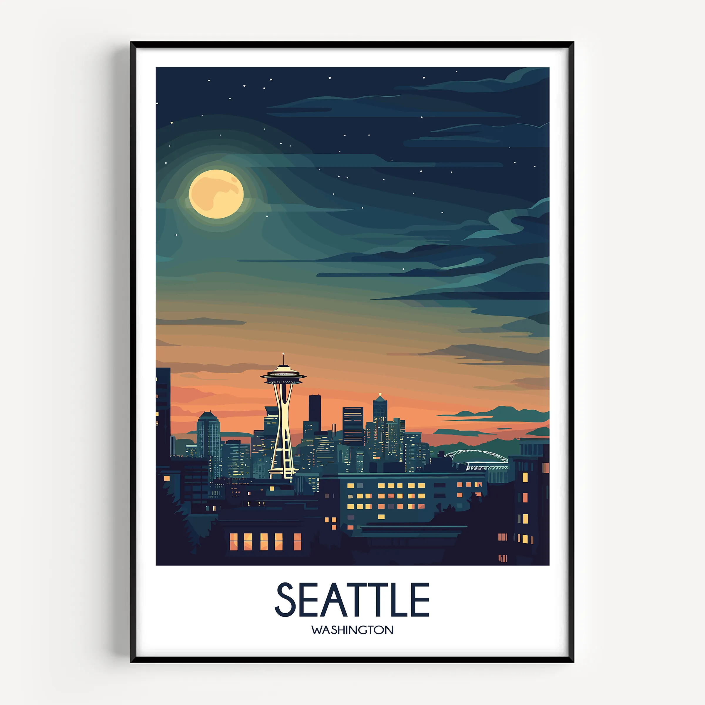 Seattle Modern Travel Poster