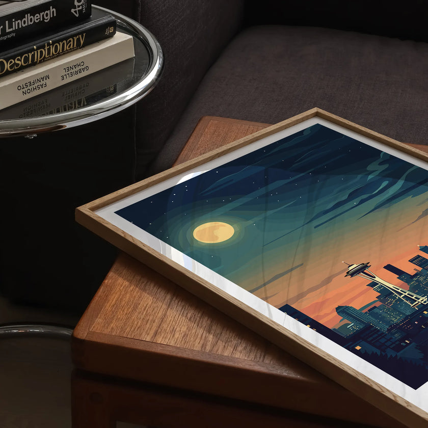 Seattle Retro Travel Illustration
