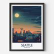 Seattle Retro Travel Illustration