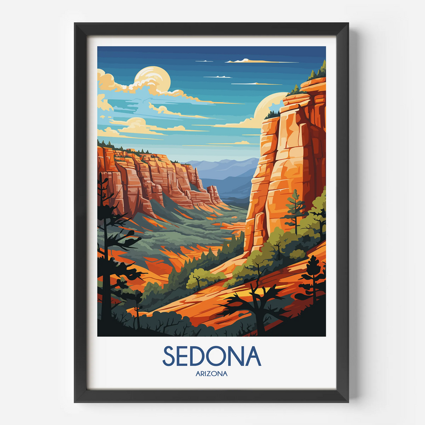 Sedona Retro Travel Illustration