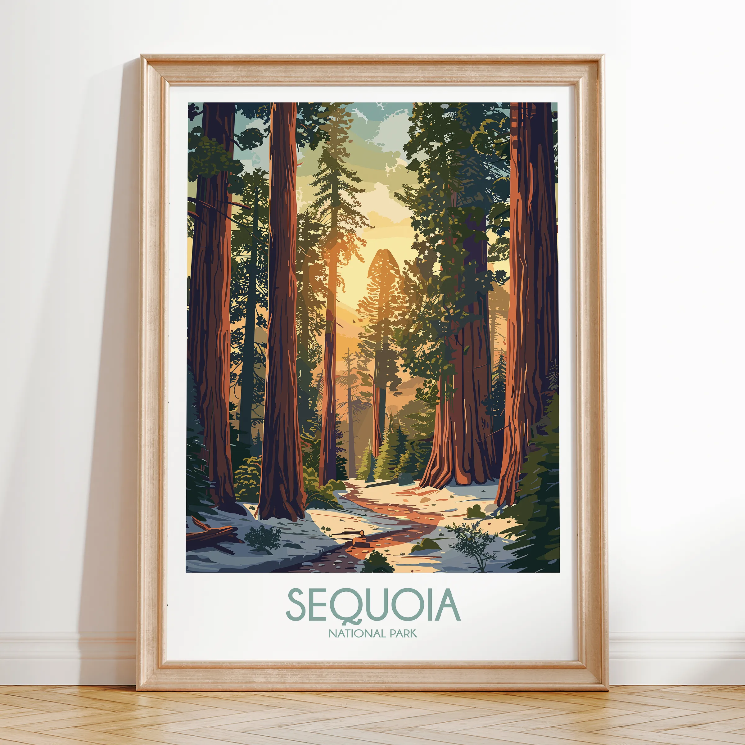 Sequoia Retro Travel Illustration