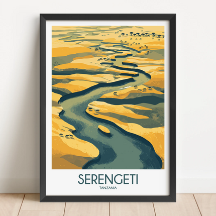 Serengeti Retro Travel Illustration