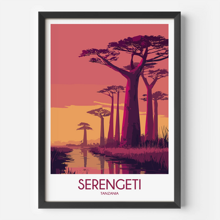 Serengeti Retro Travel Illustration