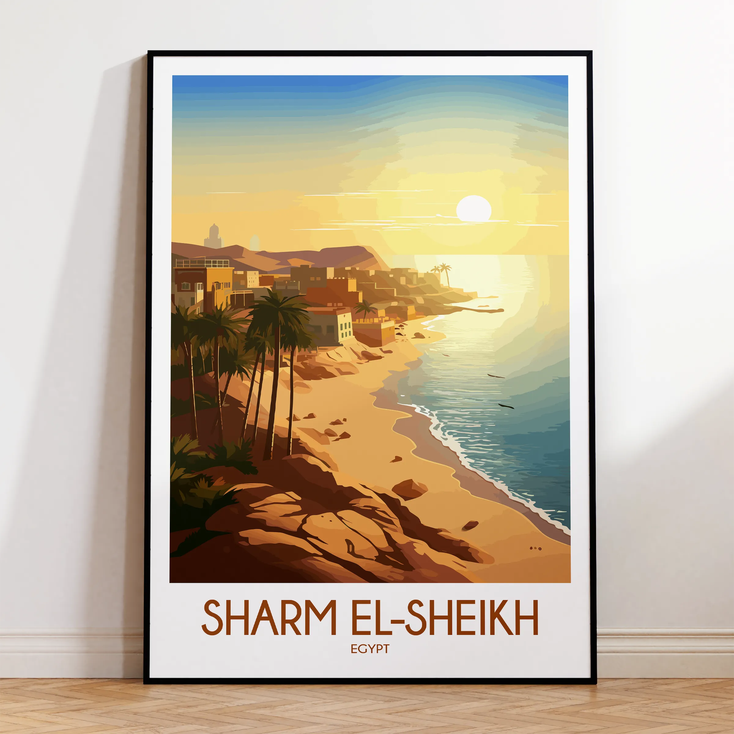 Sharm El Sheikh Retro Travel Illustration