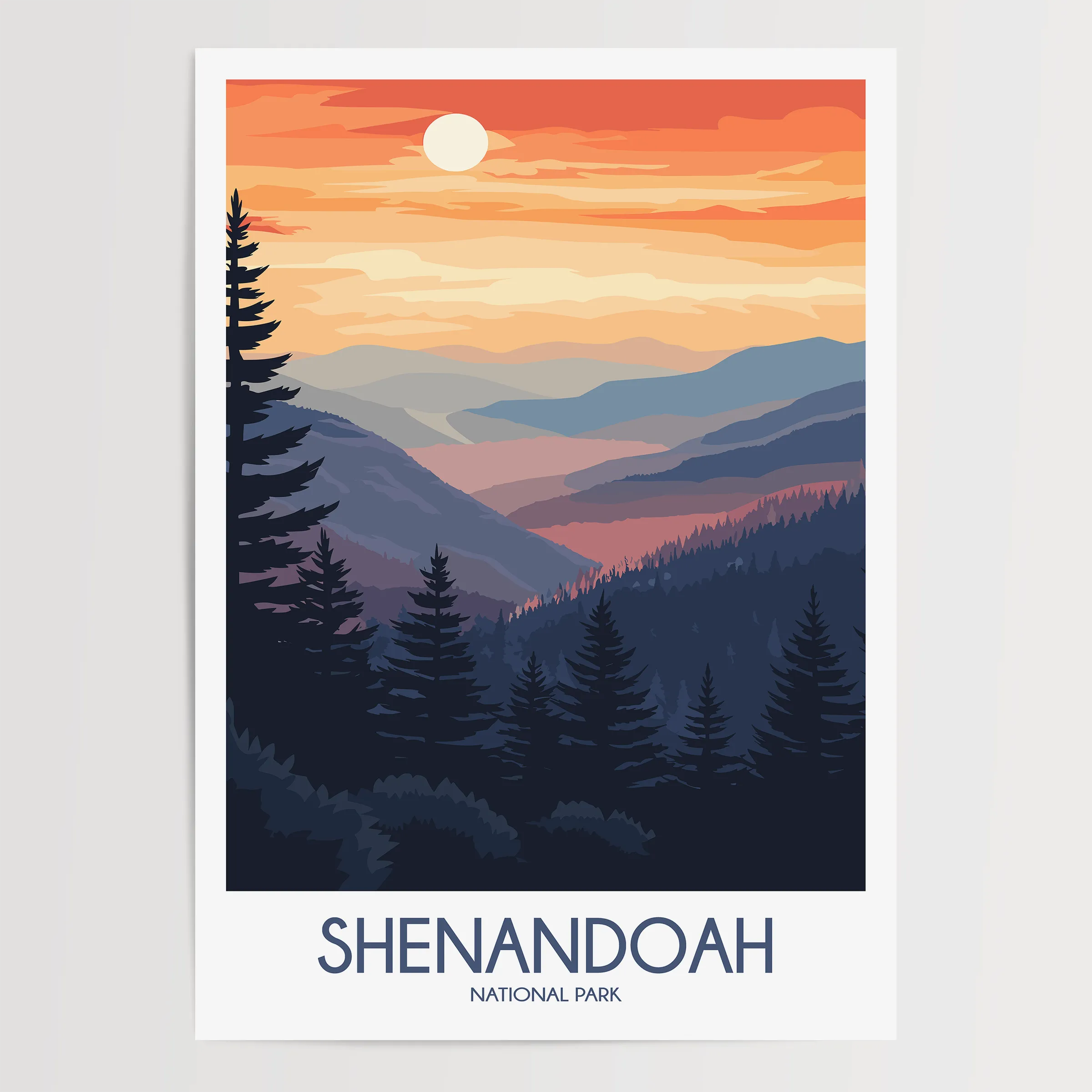Shenandoah Retro Travel Illustration