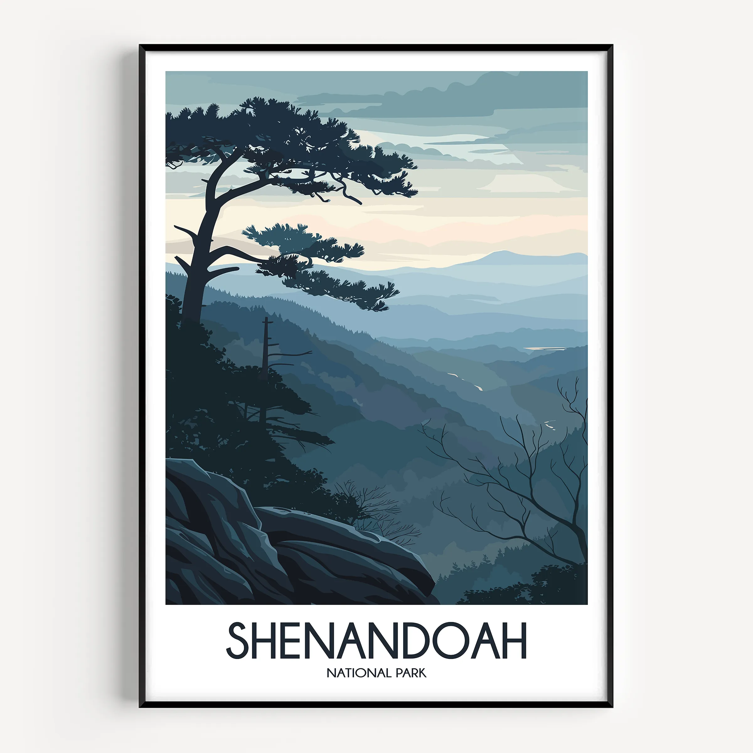Shenandoah Retro Travel Illustration