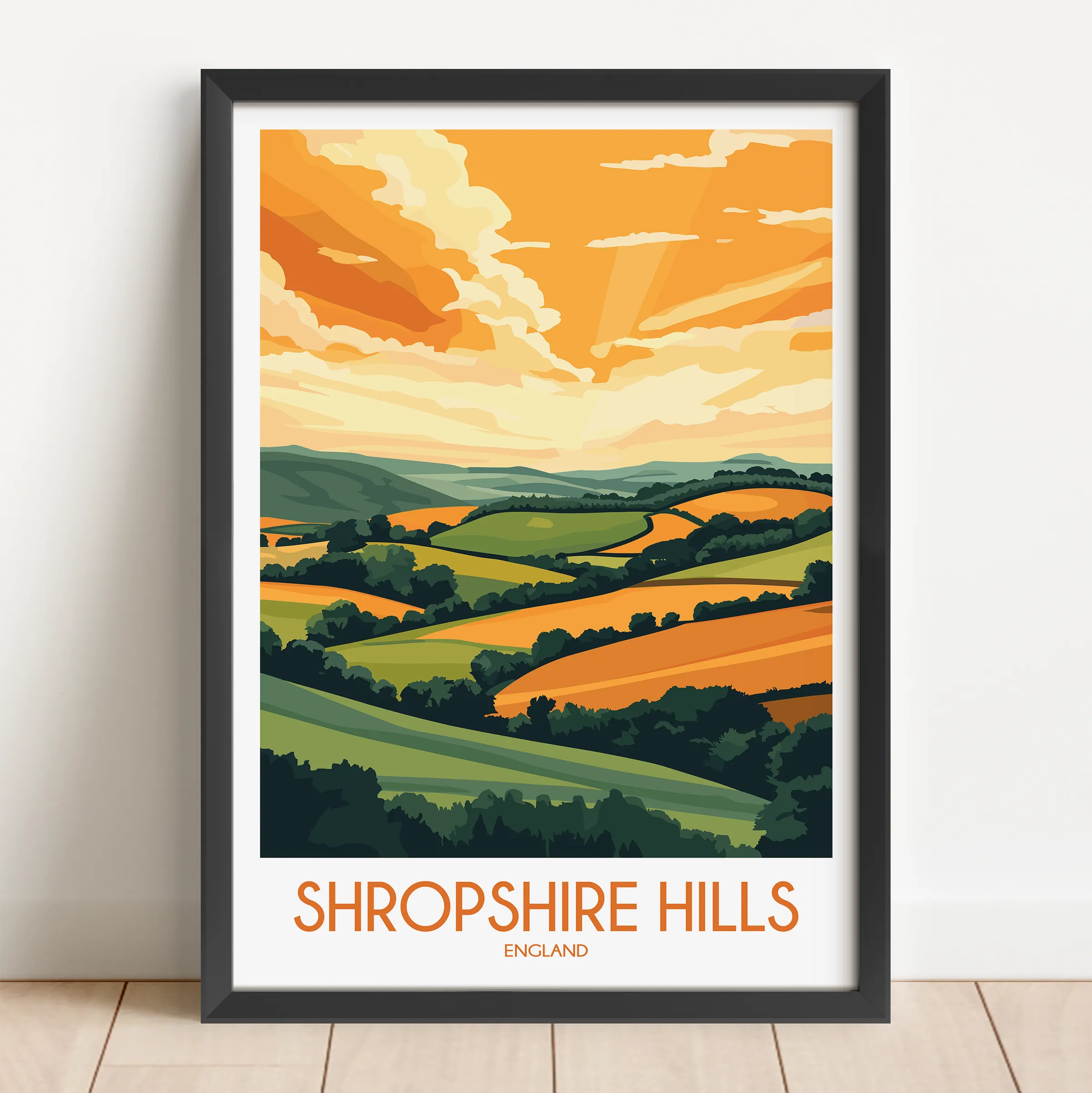 Shropshire Hills Scenic Landscape Art