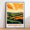 Shropshire Hills Souvenir Poster Print