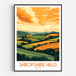 Shropshire Hills Vintage Style Print