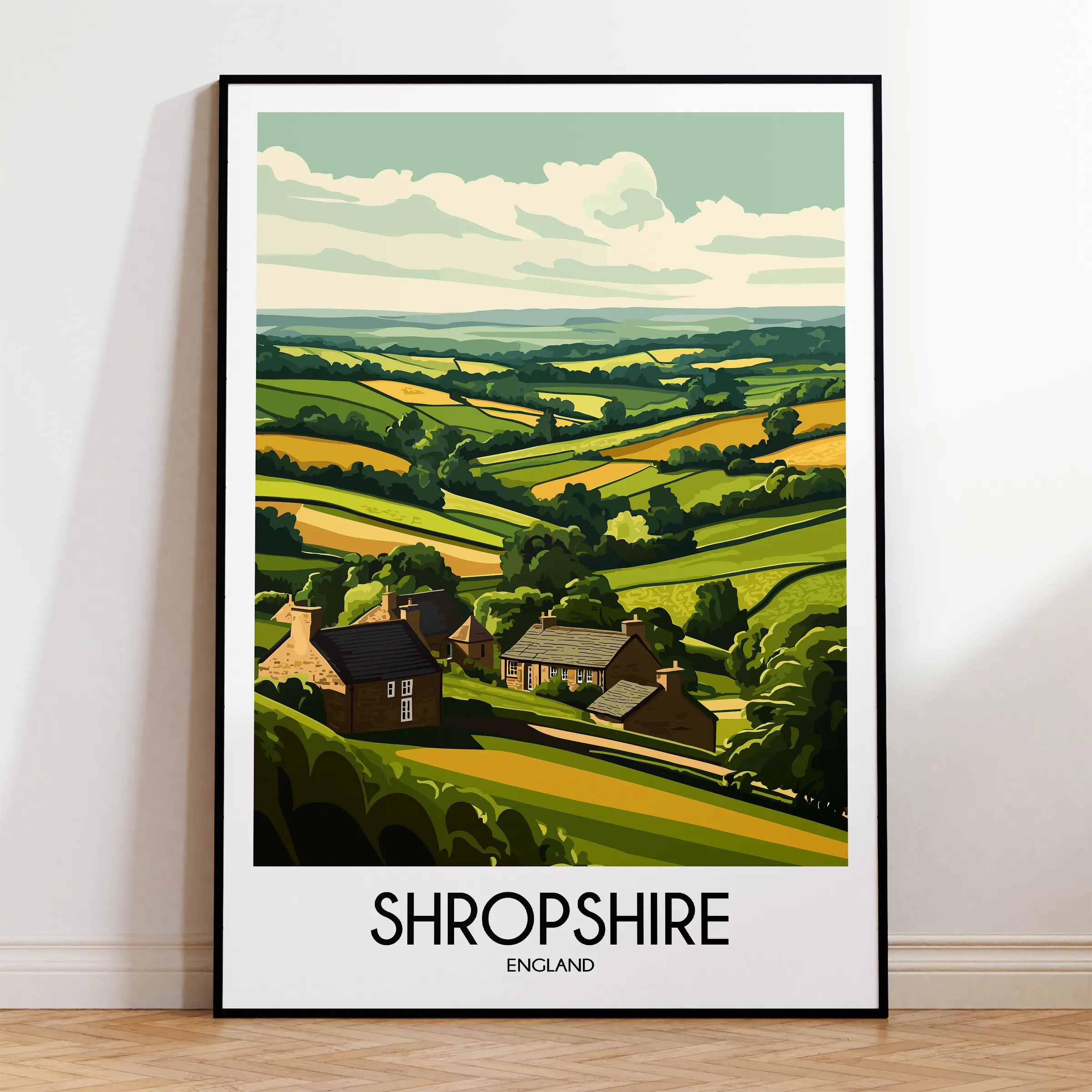 Shropshire Modern Travel Poster