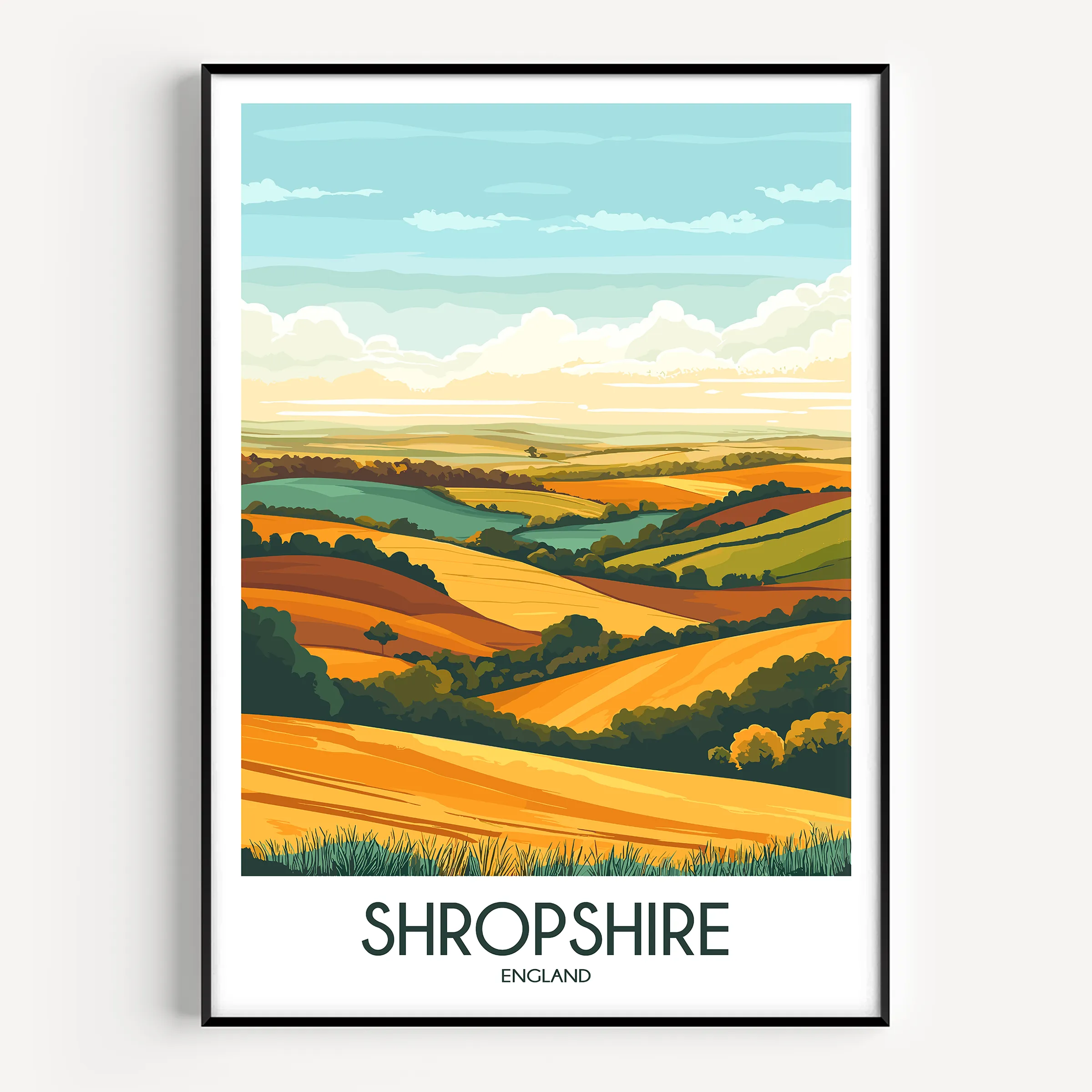 Shropshire Modern Travel Poster