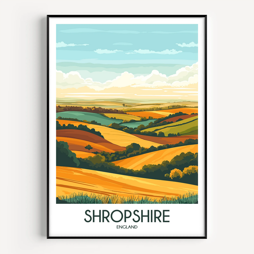 Shropshire Modern Travel Poster