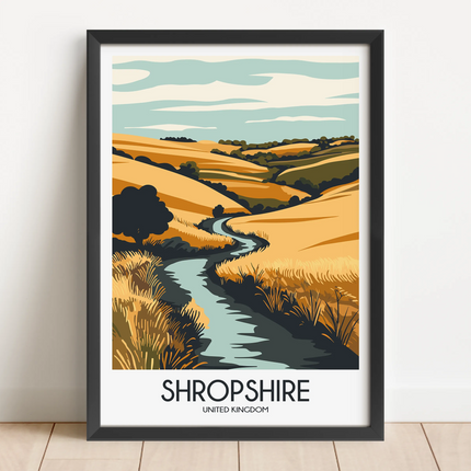 Shropshire Retro Travel Illustration