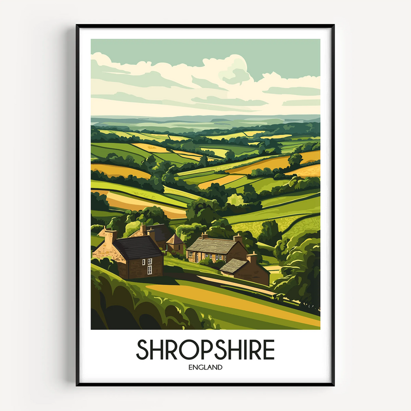Shropshire Retro Travel Illustration