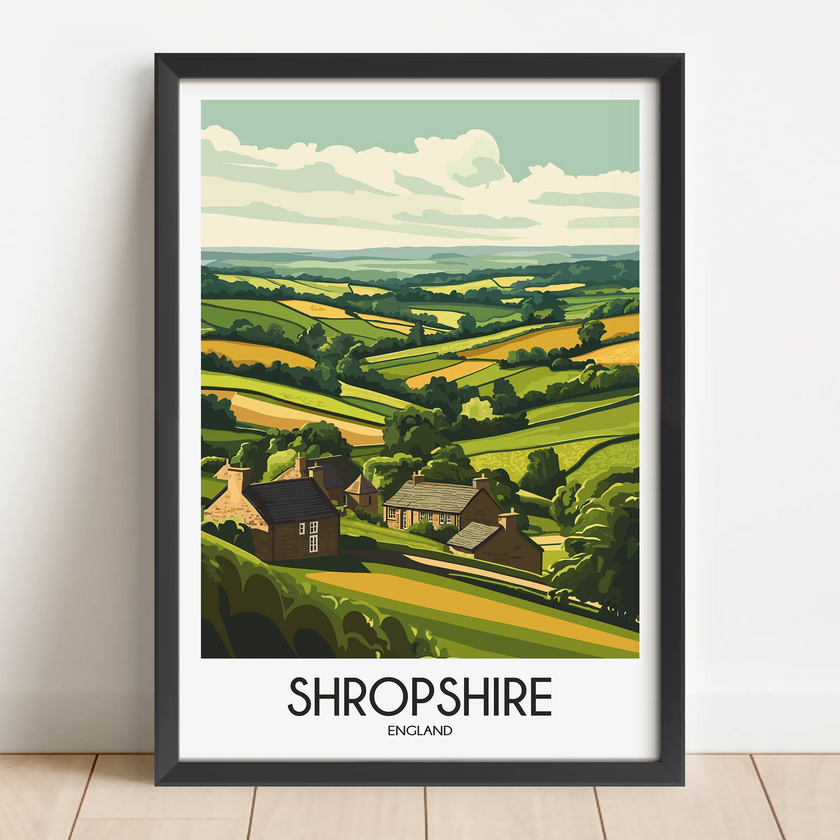 Shropshire Souvenir Poster Print
