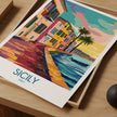 Sicily Retro Travel Illustration