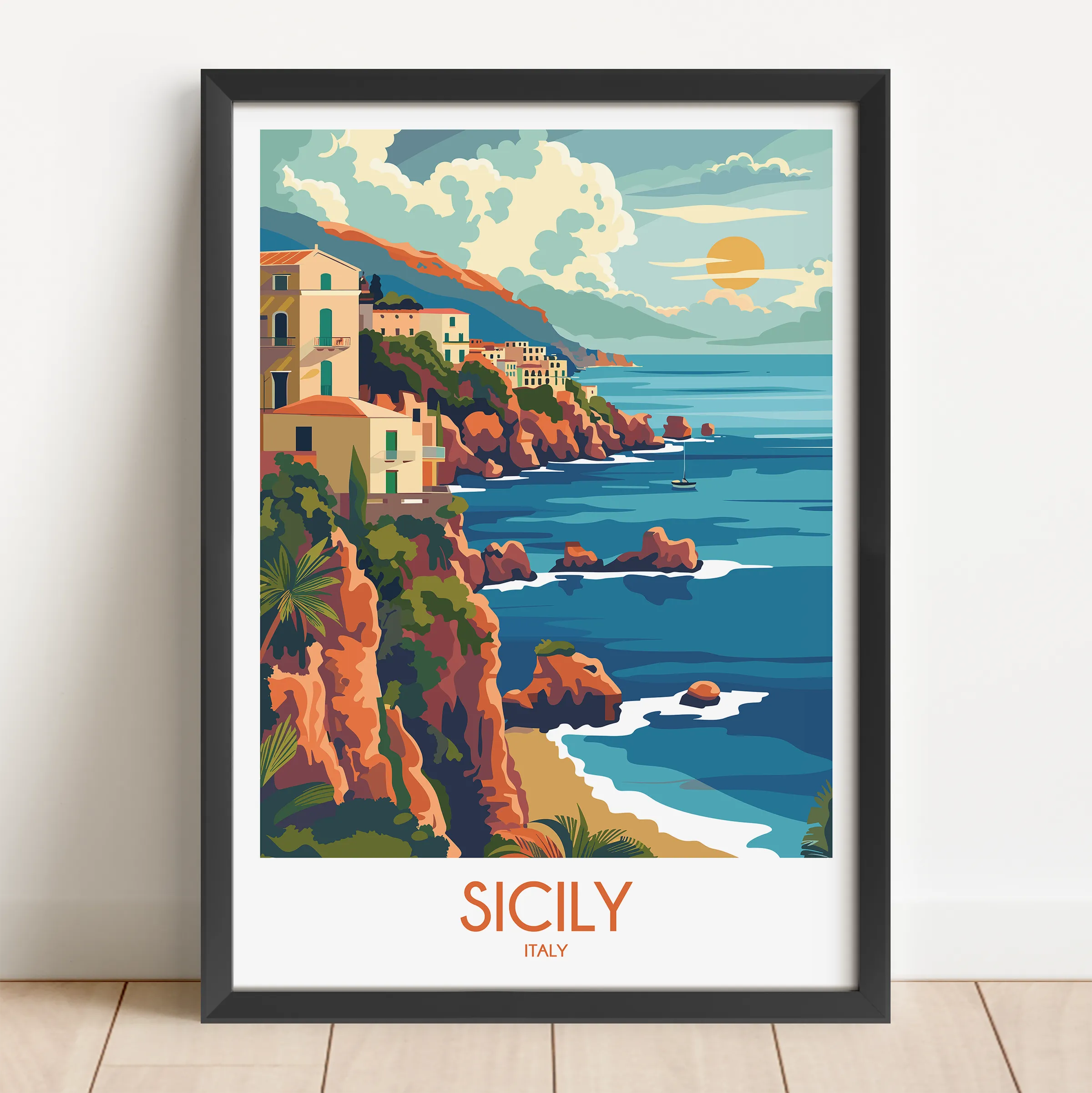 Sicily Scenic Landscape Art