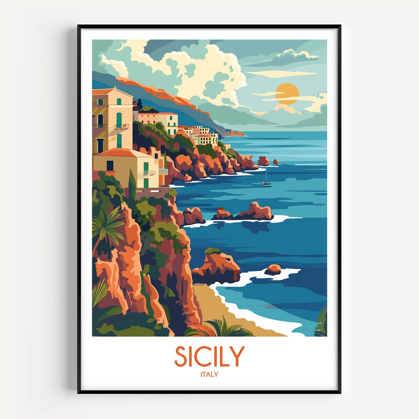 Sicily Souvenir Poster Print