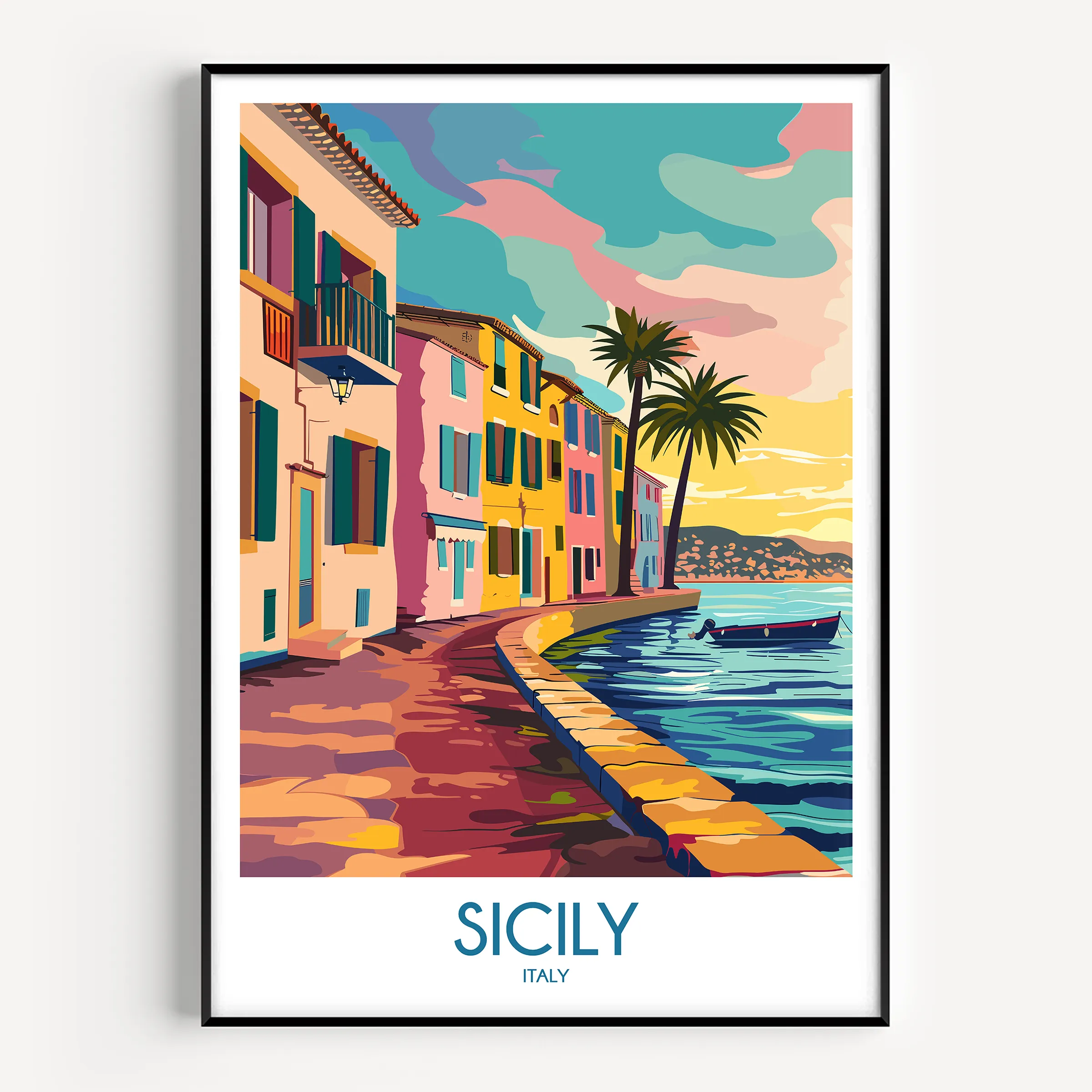 Sicily Vintage Style Print