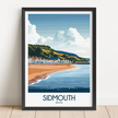 Sidmouth Retro Travel Illustration