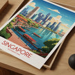 Singapore Retro Travel Illustration