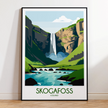 Skogafoss Modern Travel Poster