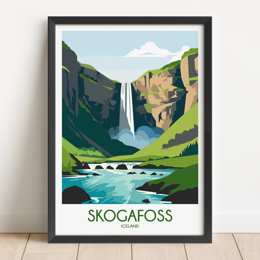 Skogafoss Scenic Landscape Art