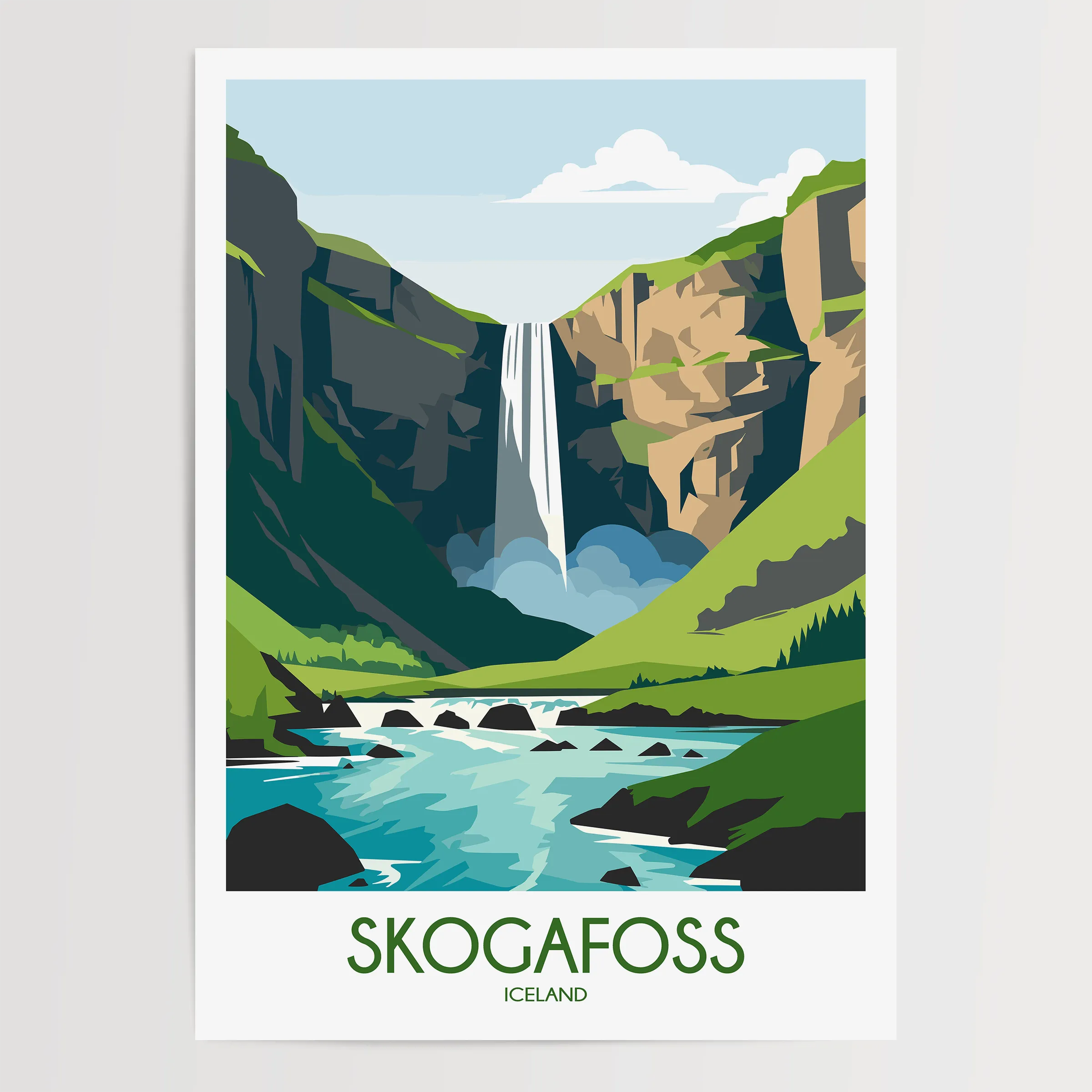 Skogafoss Souvenir Poster Print