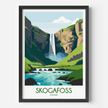 Skogafoss Vintage Style Print