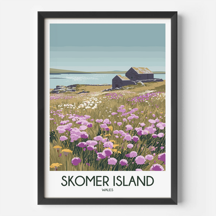 Skomer Island Modern Travel Poster