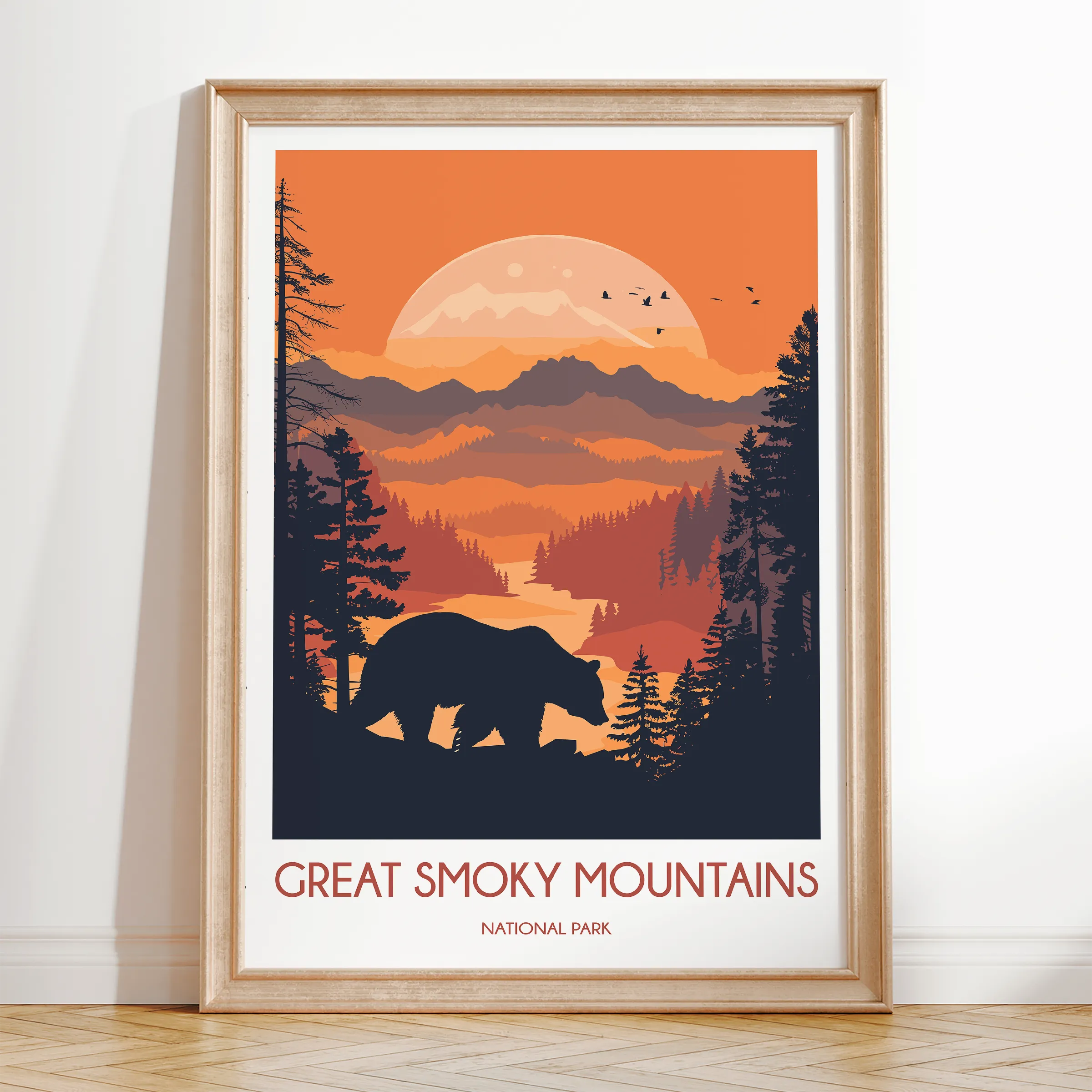 Smoky Mountains Modern Travel Poster