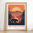 Smoky Mountains Modern Travel Poster