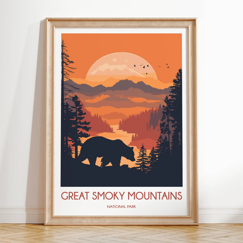 Smoky Mountains Modern Travel Poster
