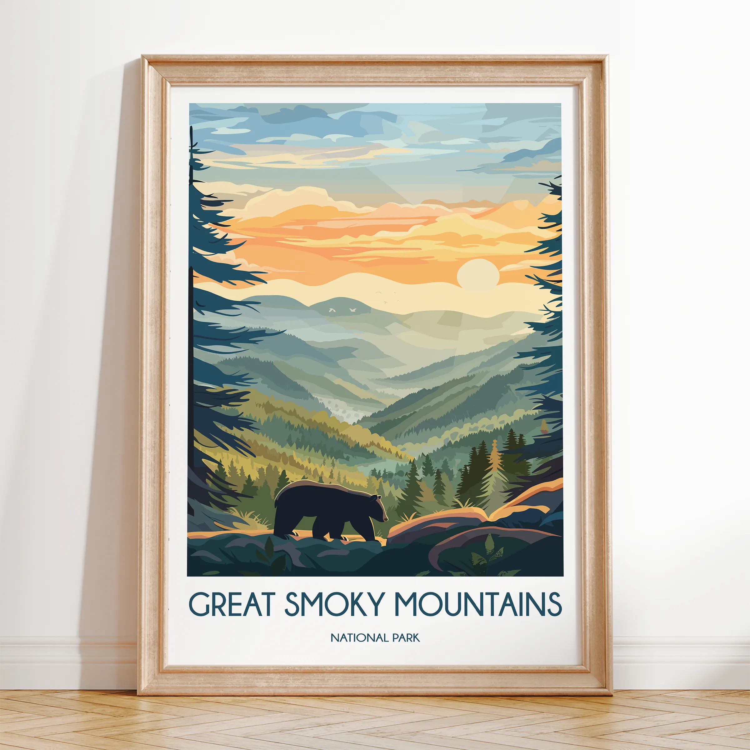 Smoky Mountains Modern Travel Poster