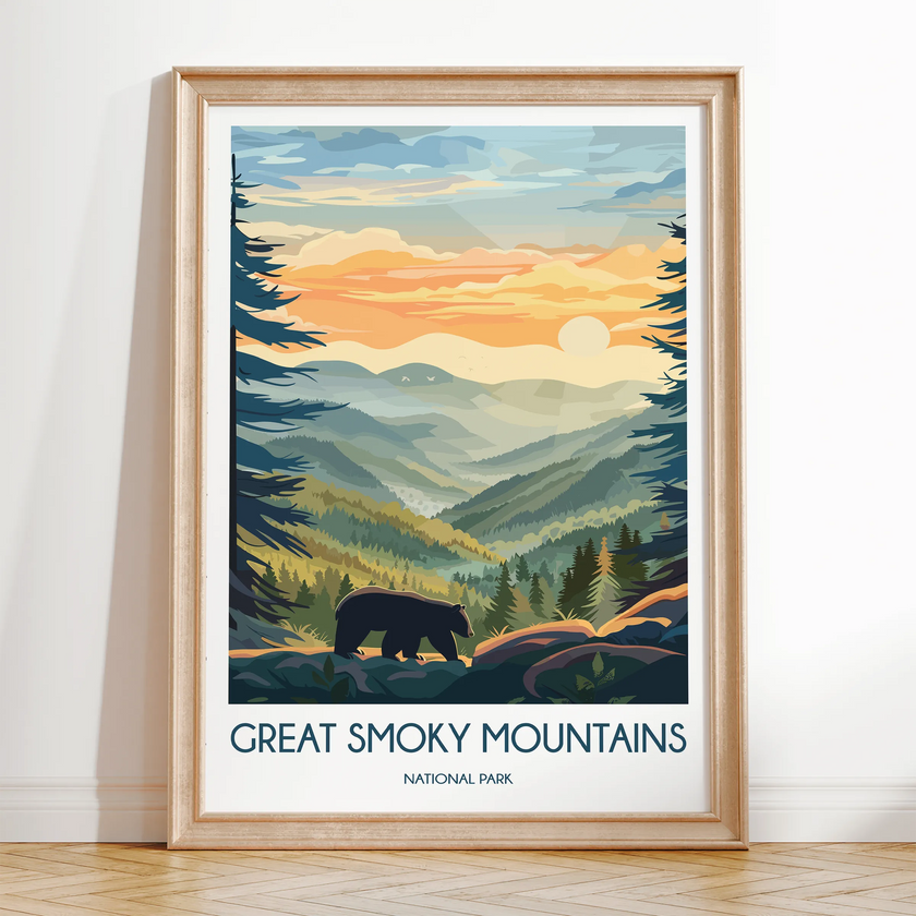 Smoky Mountains Modern Travel Poster