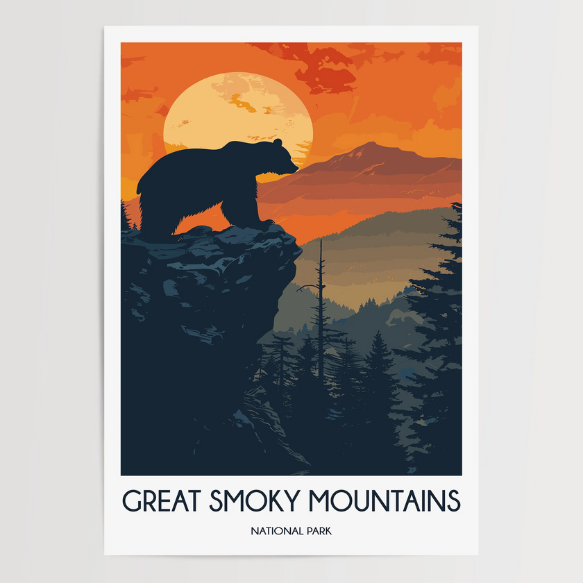 Smoky Mountains Modern Travel Poster